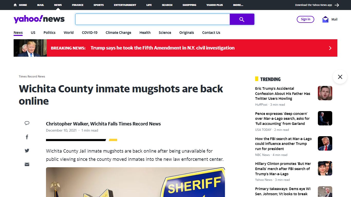 Wichita County inmate mugshots are back online